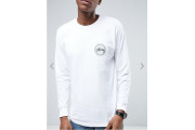Stussy Long Sleeve T-Shirt With Vintage Dot Back Print - White
